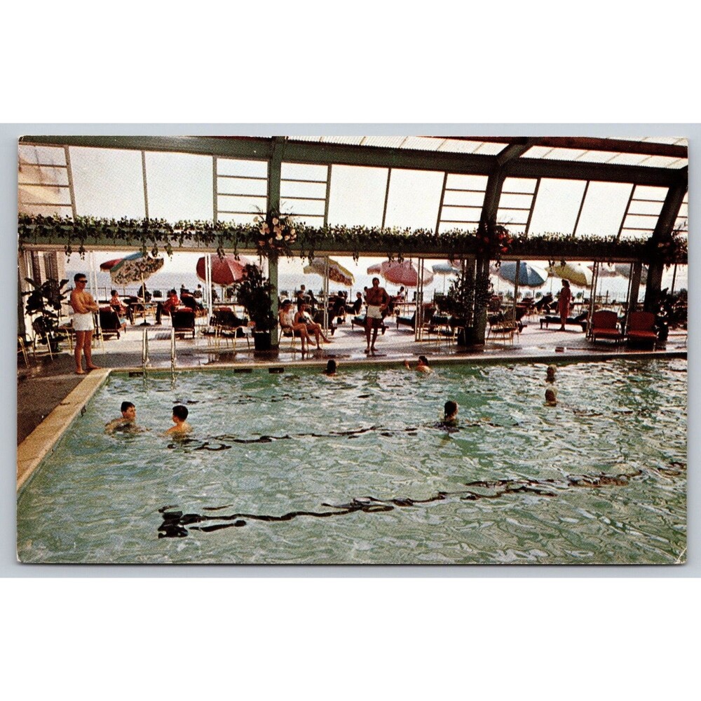 Vintage Postcard Atlantic City NJ Chalfonte Haddon Hall Indoor Salt Water Pool